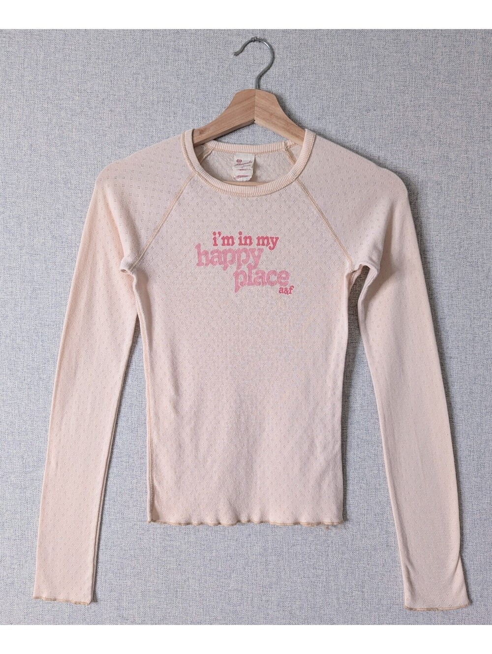 Vintage y2k Abercrombie & Fitch pointelle long sleeve baby tee